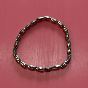 Sleek Silver Beaded Bracelet
